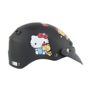 華泰 K-825KT06 Hello Kitty 小童雪帽安全帽 平黑 側面